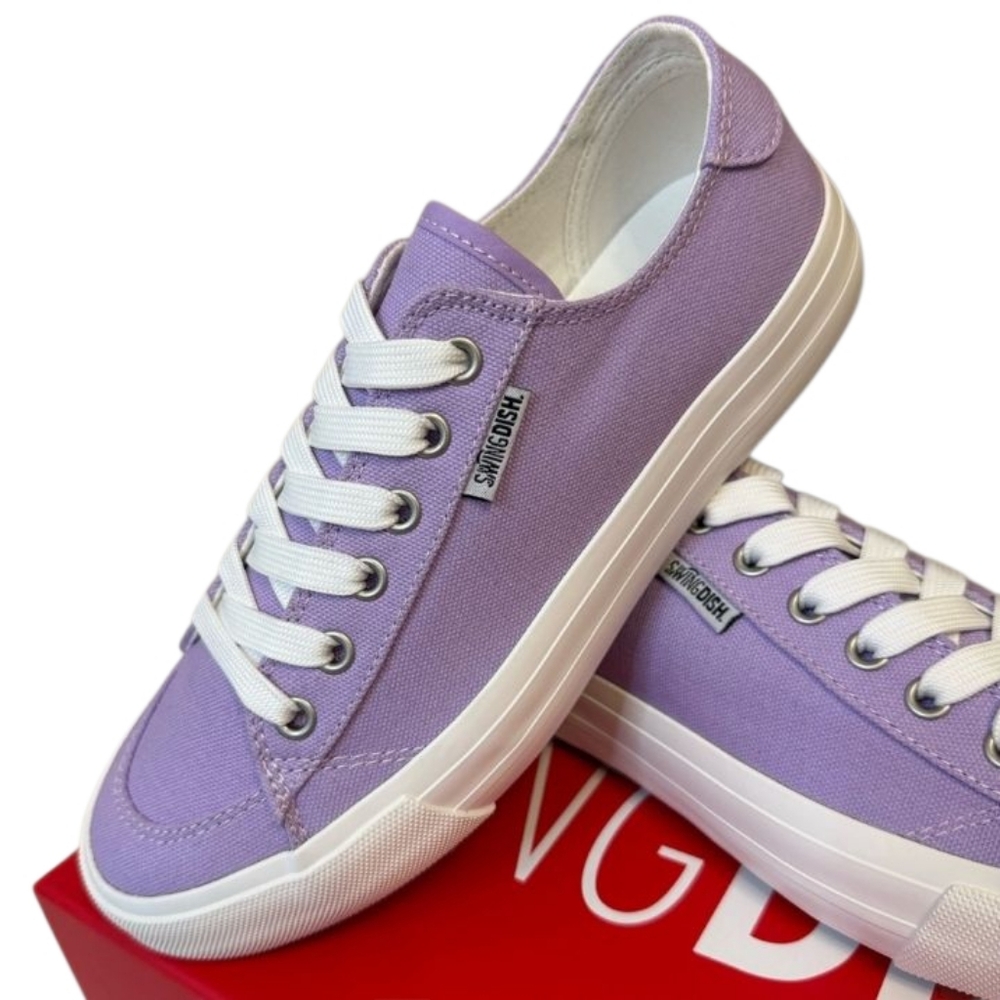SwingDish Spikeless Traveler Coated Canvas Lavender Print Golf Shoes BNIB Size 9